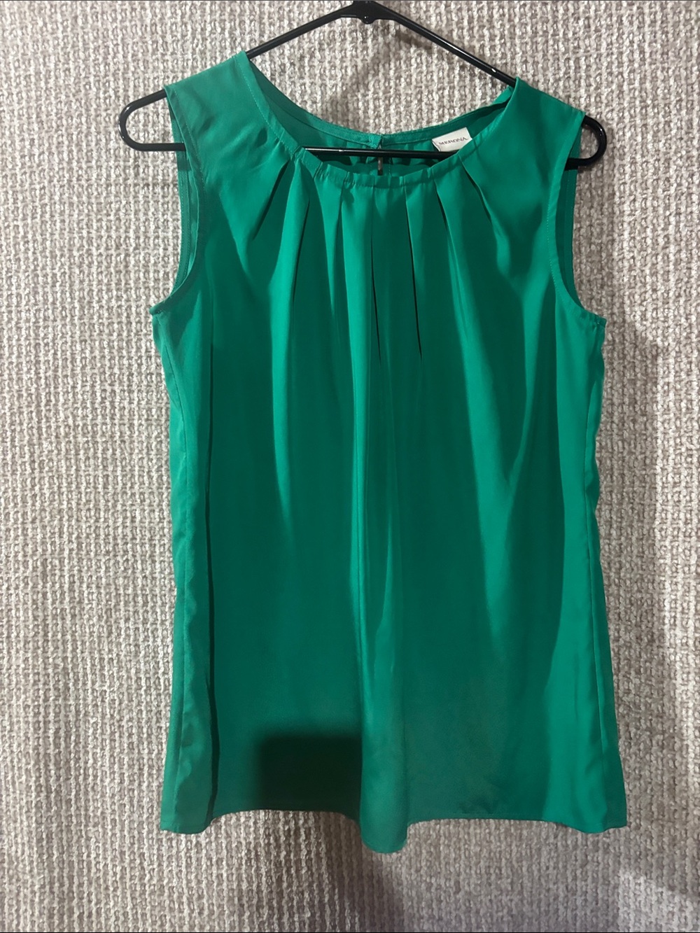 Merona Emerald Green Pleated Sleeveless Shell Top